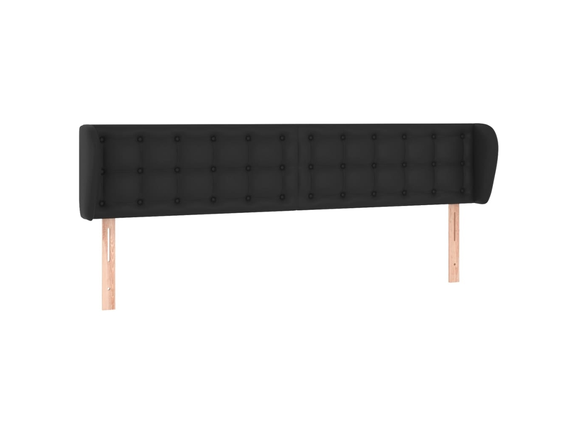 Cabeceira de Cama com Abas de Couro Artif. 183x23x78/88cm Preto MAISON EXCLUSIVE