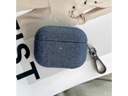 Estojo Para Fones De Ouvido Airpods Pro 2 Em Policarbonato Com Textura De Tecido Fino E Gancho.