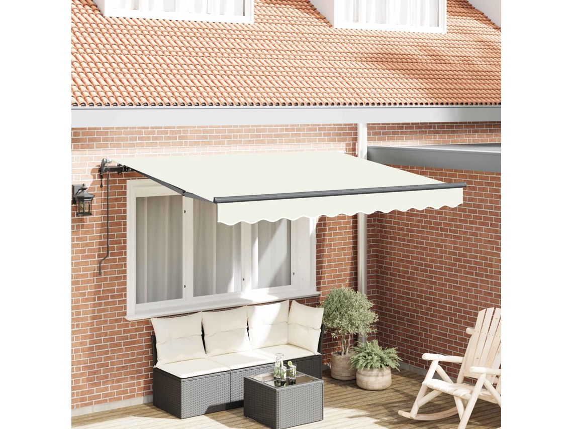 Vidaxl Toldo Retrátil Creme 250 X 200 Cm Tecido