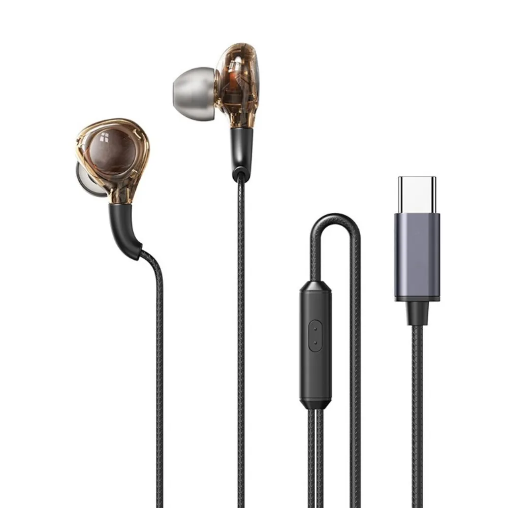 (preto, Tipo C) Fones De Ouvido Universais Com Fio E Microfone