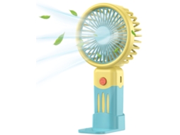Ventilador Leve 2 em 1 de Mão e Mesa, 3 Velocidades, Base Incluída, Usb Recarregável, Ideal para Viagem, Interior Exterior, Fácil Uso STELASPLEN