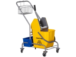 Carrinho Limpeza Esfregão 25l 4 Rodas Plástico Amarelo