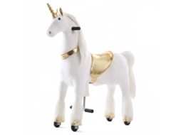 Unicórnio Mecânico Vrooomy Para Crianças L - 6 A 9 Anos - Cavalo De Sela - Ouro