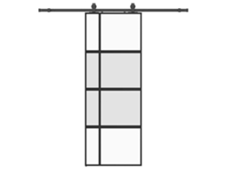 Sliding Door, Sliding Doors Vidaxl Preto Vidro (76 X 205 Cm (trilho Deslizante De 200 Cm))