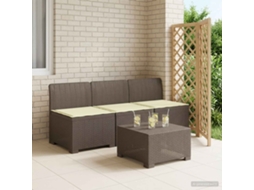Vidaxl Sofá De Jardim 3 Lugares Com Almofadas Visual Rattan Pp