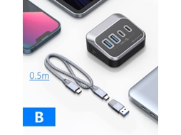 Yizhood Usb 3.2 Tipo C Docking Station 10Gbps Splitter Switch Dock Usb A Gen2 para Surface Macbook Laptop 3.0 Cinza