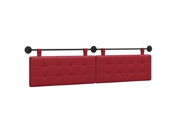 Conjunto 1 Cabeceira Suspensa Vidaxl Vermelho Couro Sintético (210 X 55 X 5 Cm)