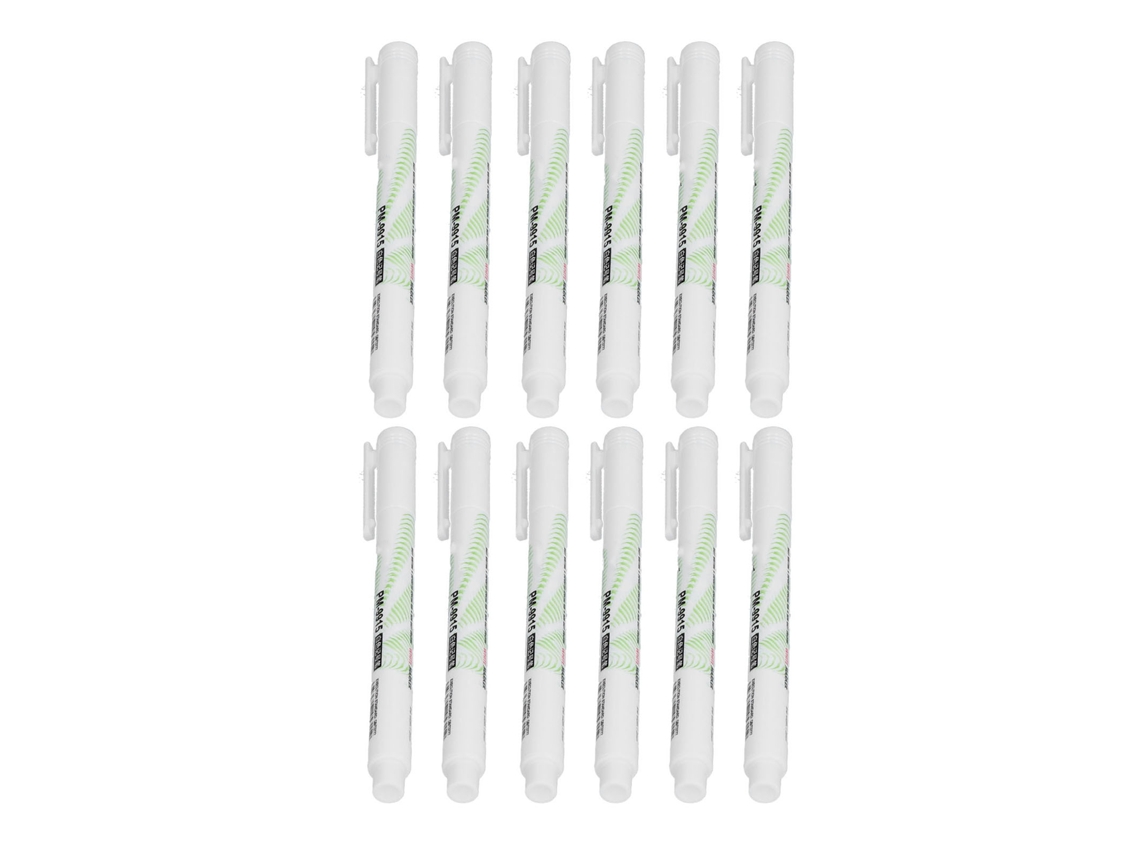 12 Lápis Marcadores Diy Ponta Fina Secagem Rápida Caneta Branca Desenho Marcador Pizarra