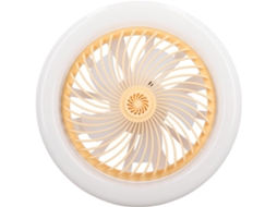 Mini Ventilador De Teto Com Luz Led, Ângulo Iluminação 180 Graus,