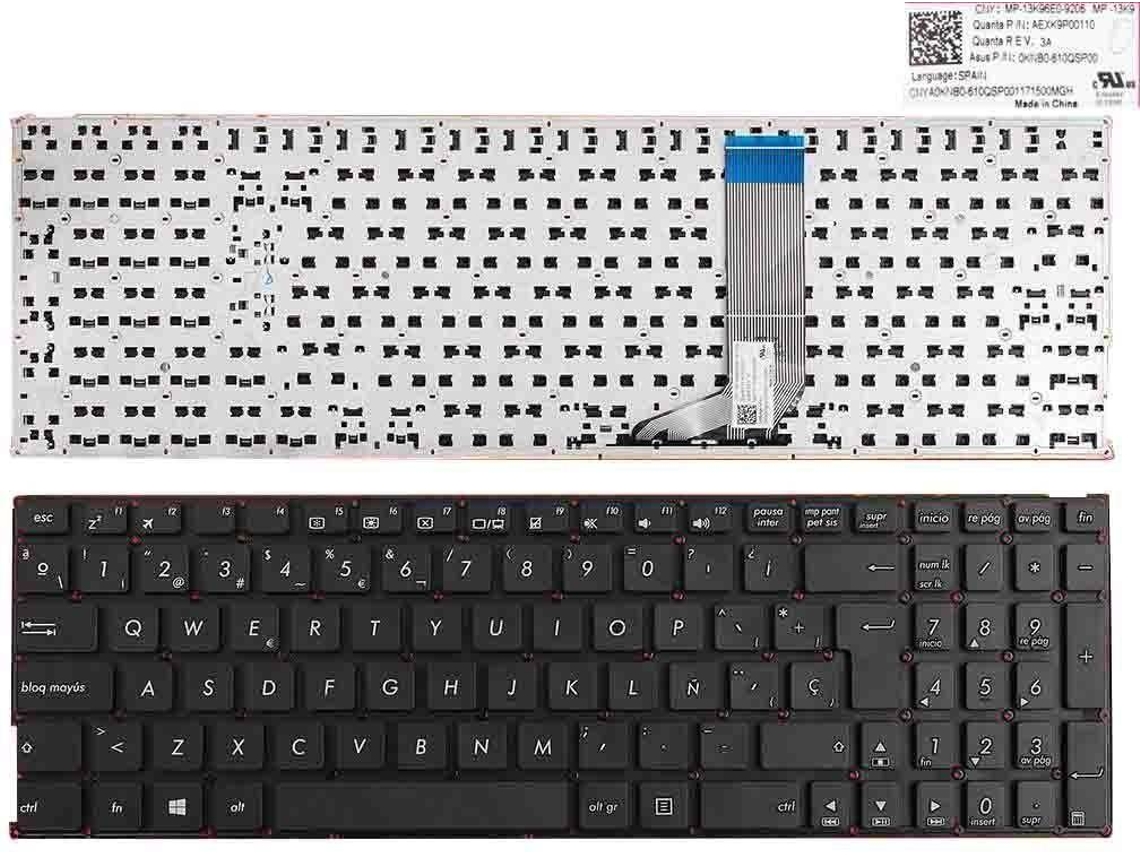 Teclado para Portátil Asus A556U A556Ua A556Ub A556Uf A556Uj A556Ur A556Uv A556 X556 Preto (Sem Frame. Sem Foil. Win8)