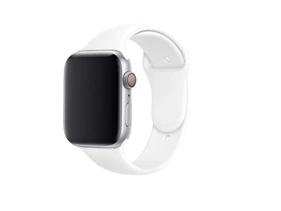 Bracelete Pulseira Silicone Suave para Apple Watch Series 5 44Mm Branco
