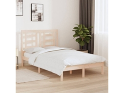Estrutura de cama pequena casal 120x190 cm pinho maciço