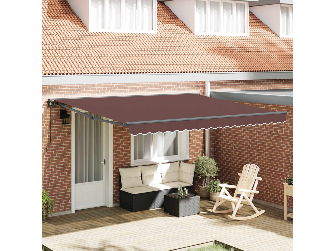 Vidaxl Estrutura De Toldo Castanho 400 × 300 Cm