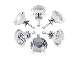 Manípulos De Cristal Linjou, 30mm, Diamante, Para Gavetas, Armários E Portas