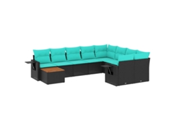 Conjunto de Sofá Jardim 3 Peças Almofadas Rattan Sintético MAISON EXCLUSIVE