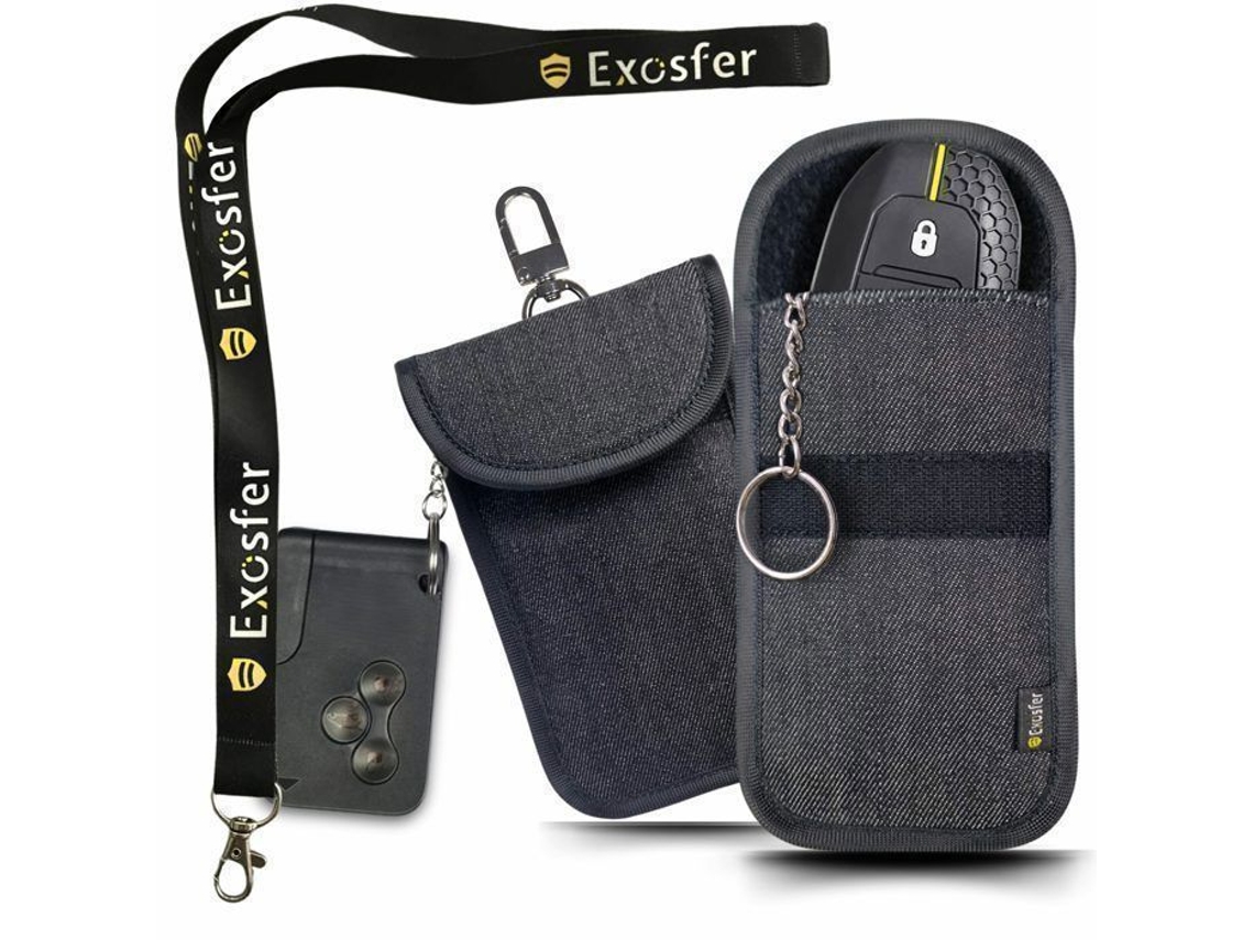 Pochete Anti-rfid - Exosfer - Antipirataria Chave De Carro - Antifurto Auto - 2 Estojos S+m - Cordão