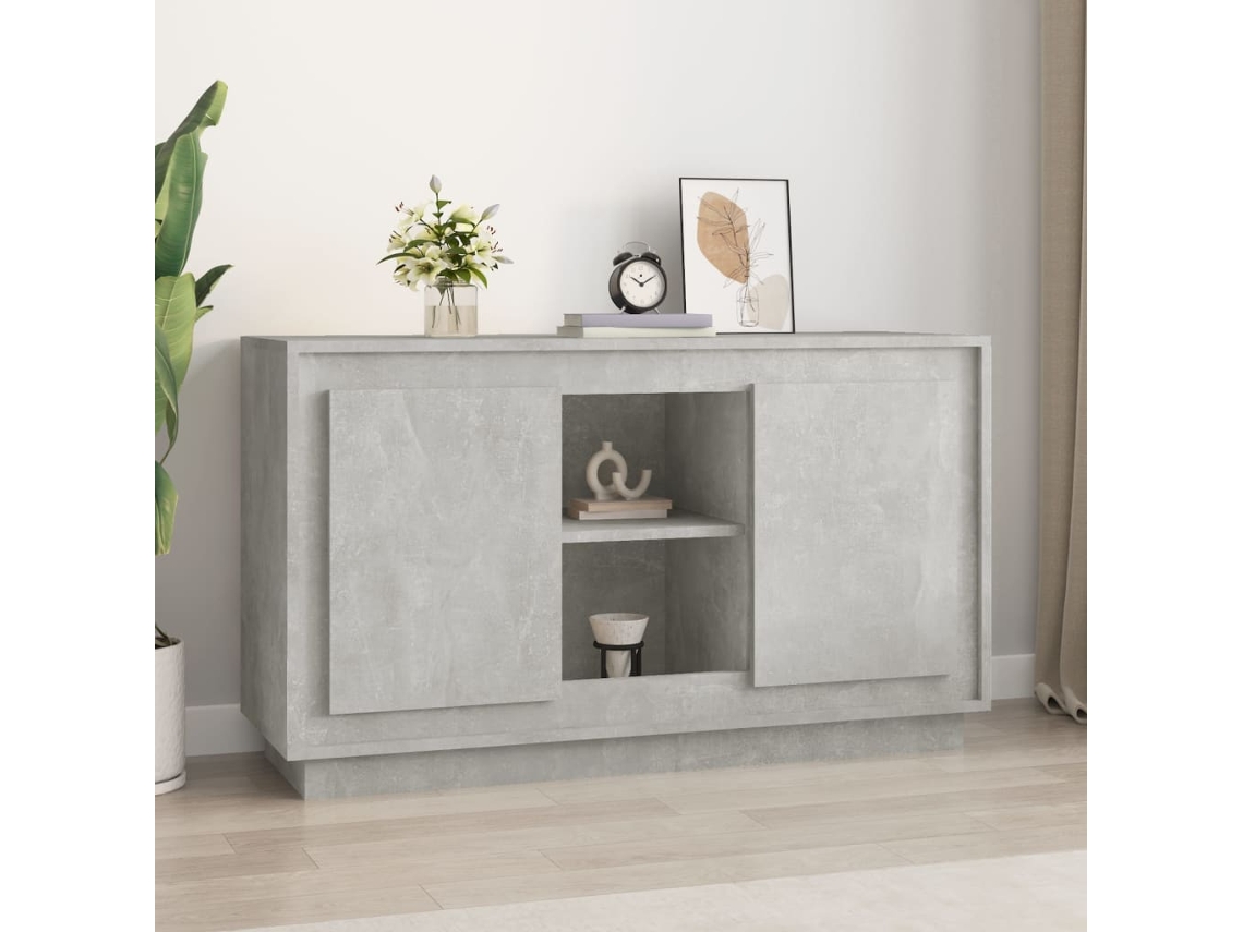 Vidaxl Aparador 102x35x60 Cm Derivados De Madeira Cinzento Cimento