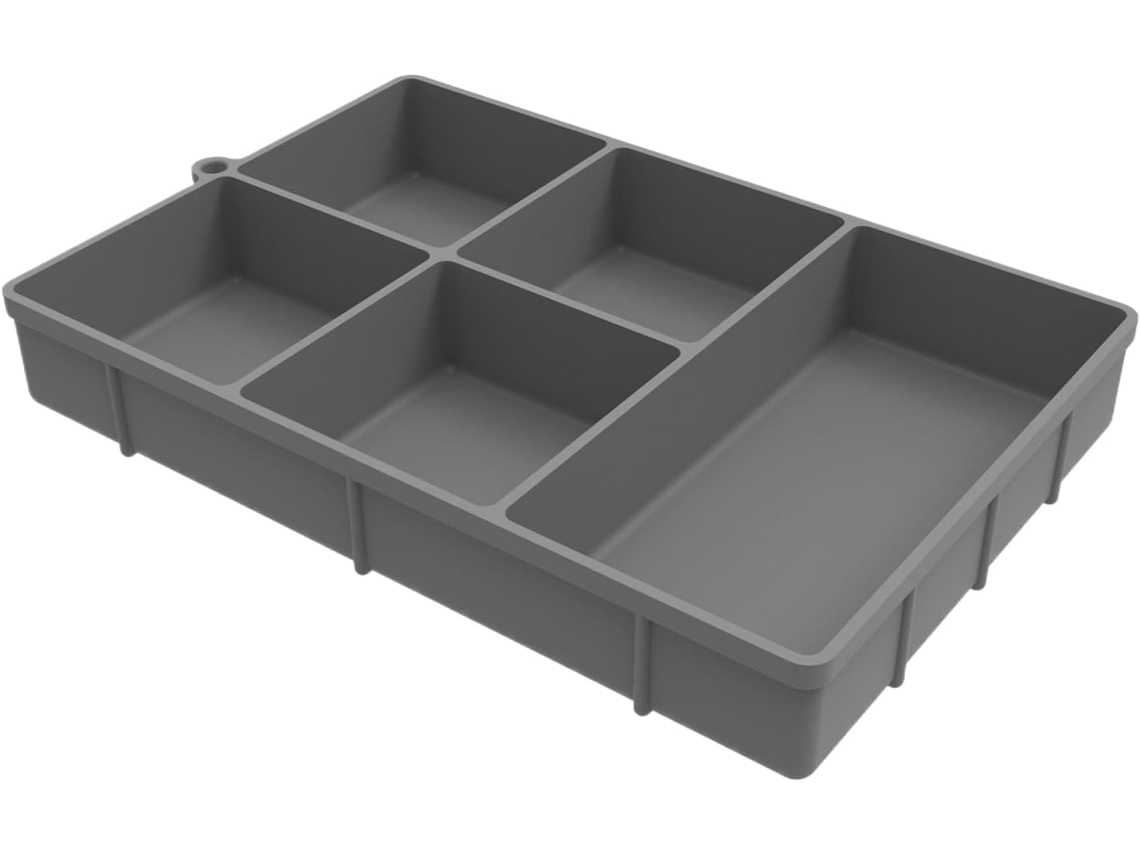 Bandeja Organizadora De Silicone Com 5 Compartimentos Para Petiscos E Doces Para Alimentos, Biscoitos, Chocolates,