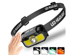 Lanterna de Cabeça Recarregável, Multifuncional com Sensor Led, Ideal para Pesca, com Ângulo Ajustável, Ampla Área de Iluminação BRILVIBERA
