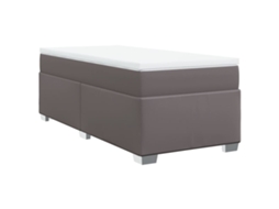 Cama com Molas Couro Artificial Cinzento MAISON EXCLUSIVE 90x190 cm