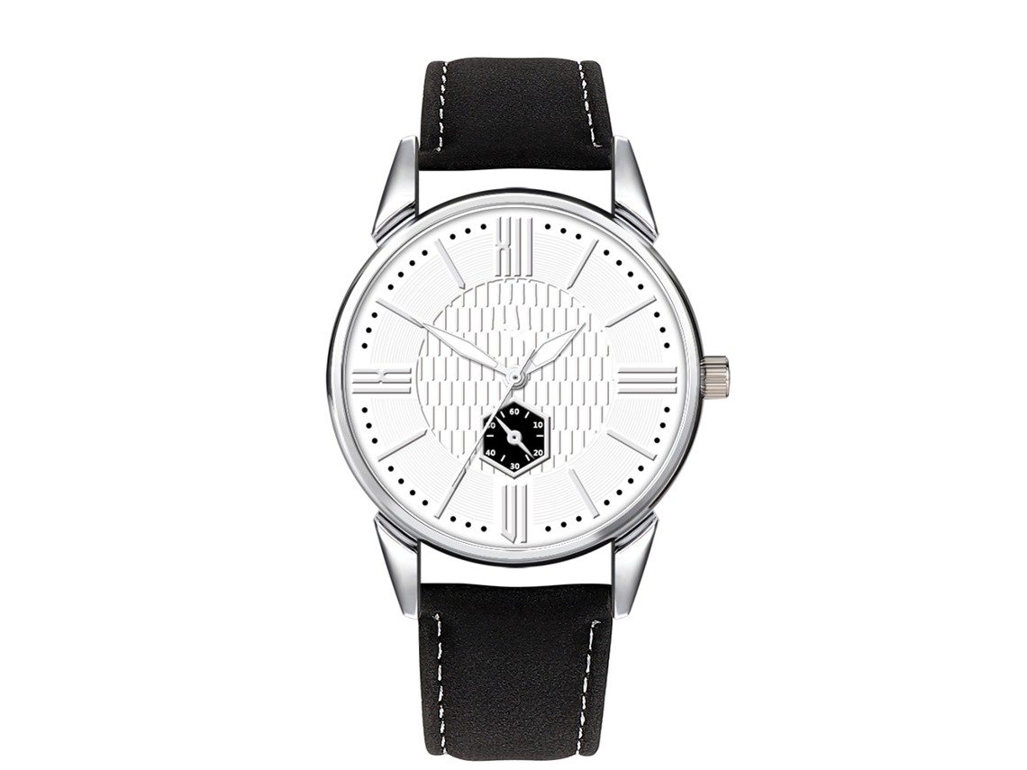 Relógio de Pulso Masculino de Quartzo Casual Estilo Simples com Pulseira de Couro Pu Moda
