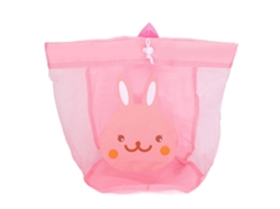 Mali bolsa de Praia de Malha Grande para Brinquedos Infantil com Cinto de Ombro Rosa