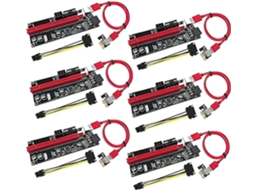 Pacote com 6 placas riser PCI-E Brilvibera Ver009s para mineração de Bitcoin e Litecoin (gráficos)
