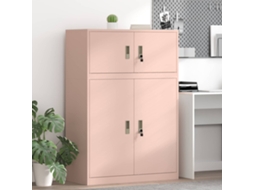 Vidaxl Armário De Arrumação 2 Unid. Rosa 90 X 40 X 130 Cm Aço