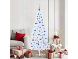 Vidaxl Árvore De Natal Artificial Com 300 Leds Branco 180 Cm Pvc E Aço