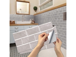Rebe 12 Adhesivos de Azulejos de Pvc Impermeáveis para Cozinha e Banheiro, 15x30cm, Fáceis de Instalar e Limpar