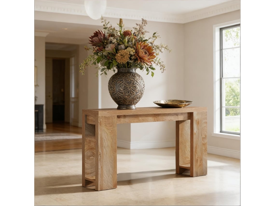 Mesa De Entrada Versátil, Mesa De Corredor Em Estilo Rústico, Mesa De Sofá, Mesa De Console Com Design Extra Longo