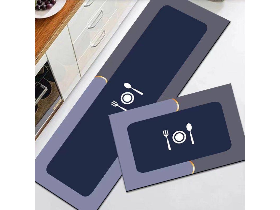 Conjunto de 2 Peças Tapete de Cozinha Modernos Antiderrapantes, Duráveis ​​e Laváveis, Roxo Escuro, 40x60cm/40x120cm DIGITALLAB