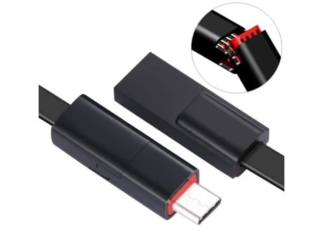 Cabo Dados Carga Sincronização Reparável Usb-c Tipo Htc Para Huawei, Lg, Samsung, Xiaomi Wewoo Preto