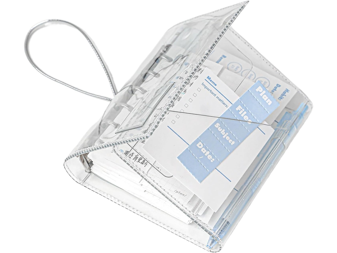 Pasta Para Caderno Genérica– A7 Recarregável Com Três Dobras E Vários Bolsos, Organizador Portátil Cadernos E