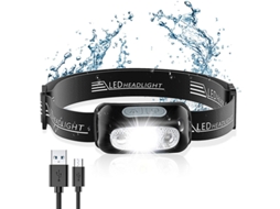 Lanterna de Cabeça LED 8 Leds, Recarregável USB, IPX4 BRILVIBERA