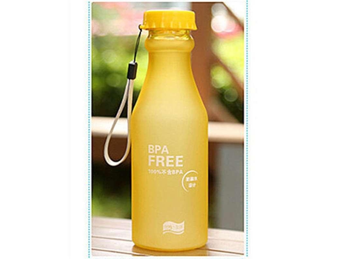 (laranja) Garrafa De Água Esportiva Portátil De 500ml Com Estampa De Letras E Design À Prova De Vazamentos