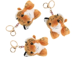 3 Mini Chaveiros De Tigre Pelúcia - Pingentes Animais Fofos Kawaii