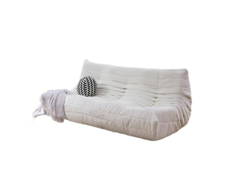 Loveseat Togo Bege Sem Montagem Conforto em Espuma de Dupla Camada Apoio Ergonómico Estofamento de Tecido de Toque Suave SOFTEVA