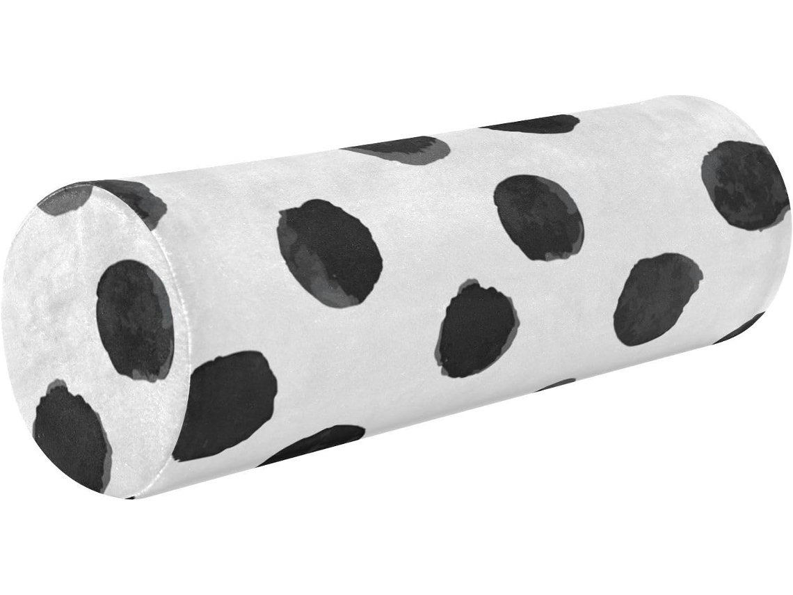Almofada Cilíndrica Preta Frodotgv Bolinhas em Aquarela Suporte Ergonômico Fácil de Limpar