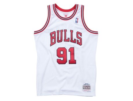 Camisola para Homem MITCHELL & NESS Chicago Bulls Dennis Rodman Branco para Basquetebol (Tamanho:S)