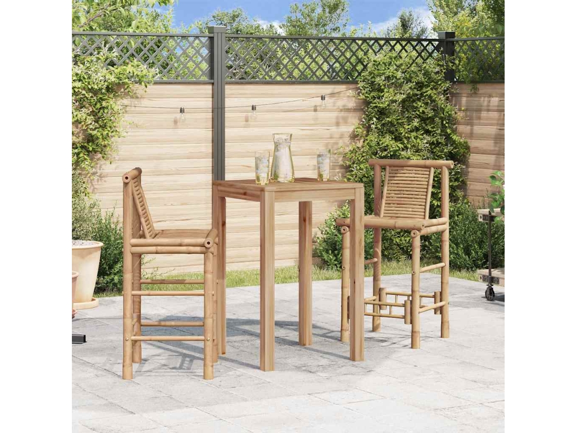 Vidaxl Bancos De Bar 2 Pcs Bambu