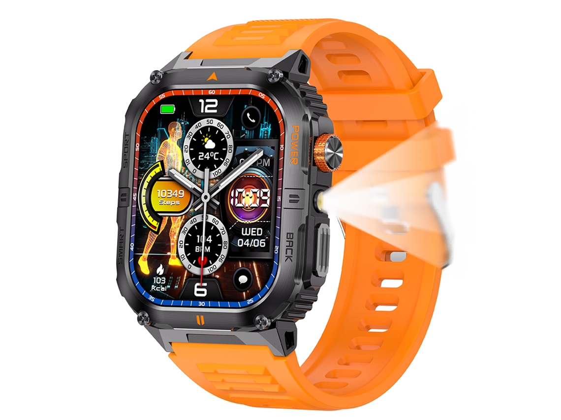 Smartwatch Yk12 2.0 Ips Com Bateria De Longa Duração De 1000mah Bluetooth Chamada E Rastreador De Atividades Físicas Laranja