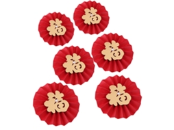 Conjunto de 6 pesos redondos com caligrafia da sorte, diâmetro de 20 cm e 25 cm LAXISCREED