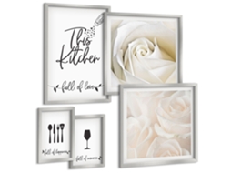 Conjunto De Pinturas Cozinha Estilosa Decoração Vegetal Espelharte (5 Peças)