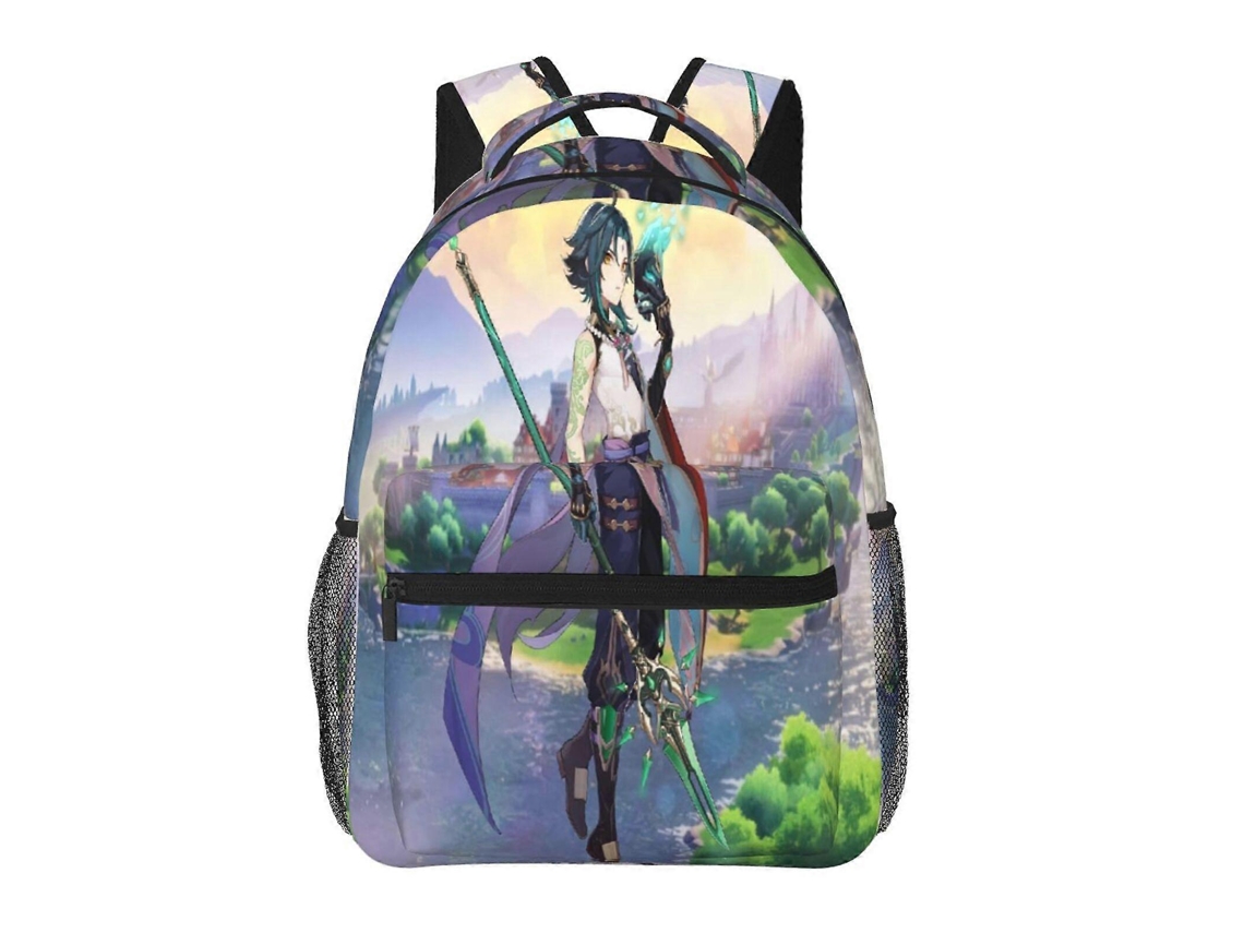 Mochila Genshin Impact J285 Para Escola E Trabalho, Leve E À Prova Dágua, Mochila Estilosa Para Estudantes E Adultos D285 Olysi Shop