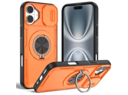 Capa Zruxe Compativel Com Iphone 16 Plus (magsafe - Suporte Giratorio - Laranja)