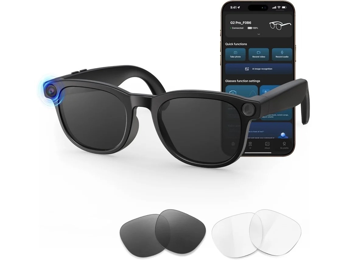 Smartglasses com IA para Transcrição de Voz Câmera Fotocromáticas BESTVITE