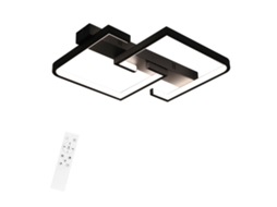 Nettlife Led Plafon 45 W Metal 60 Cm Sala De Estar Regulável Com Controlo Remoto Preto Design Moderno Para Quarto Sala De Jantar Cozinha De Estudo