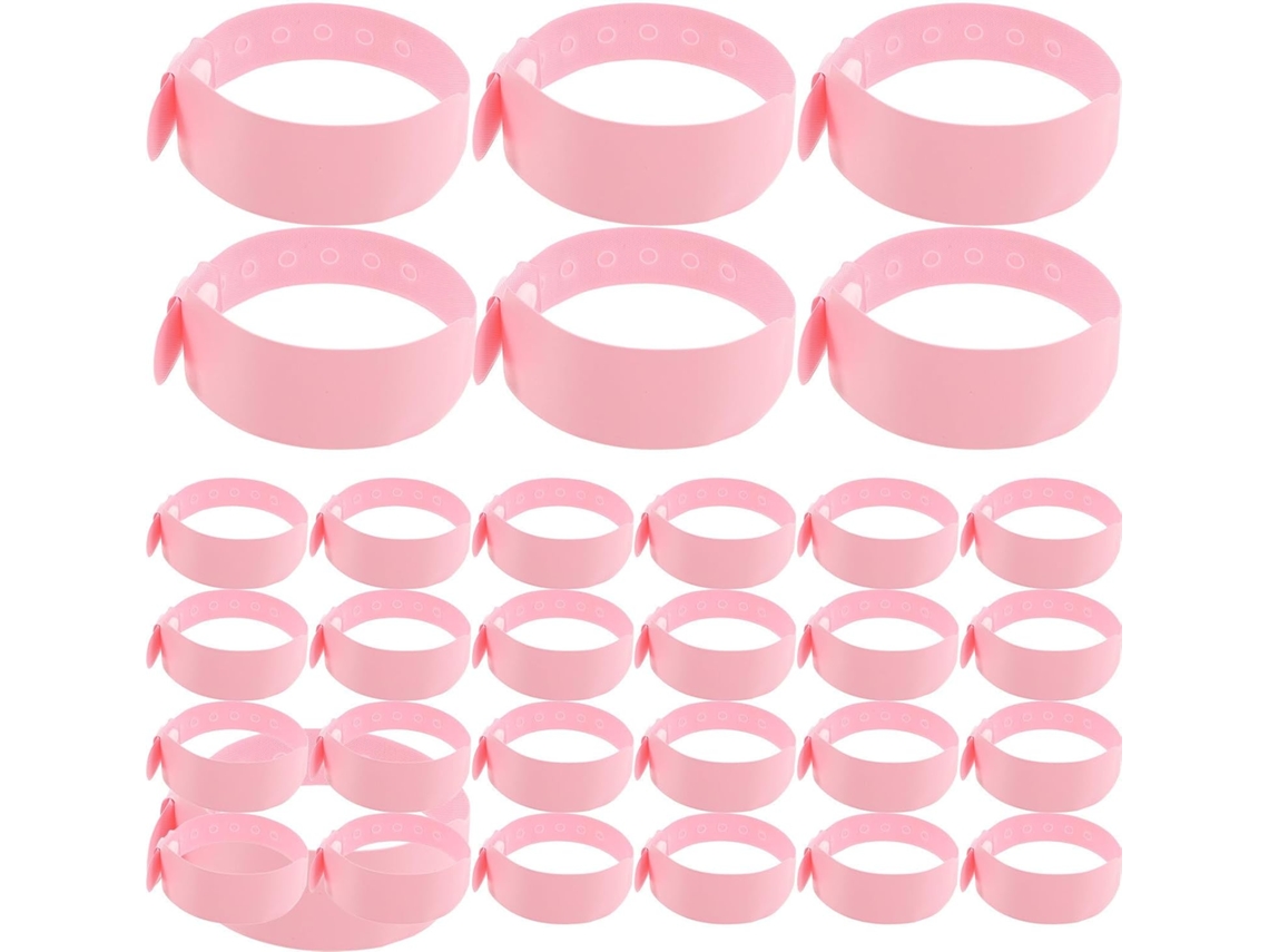 Pulseiras de Identificação Hospitalar em PVC Rosa, Macias e Confortáveis para Recém-nascidos, Embalagem de 100 Unidades