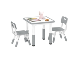Mesa e cadeiras ajustáveis para crianças, sala de jogos, quarto, escola, branco/cinza S/MARCA